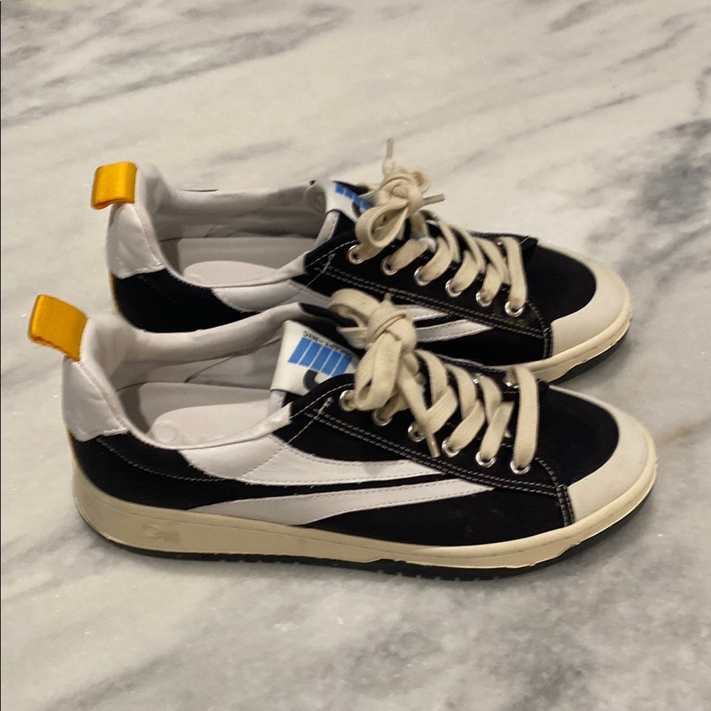 Oncept Black and White Sneakers with Gold Accent